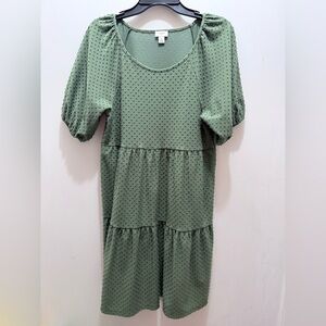 J. Crew Textured Green Midi Dress Sz S